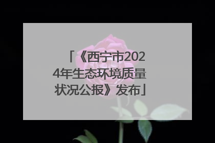 《西宁市2024年生态环境质量状况公报》发布