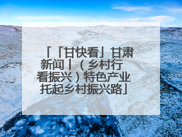 「甘快看」甘肃新闻丨（乡村行 看振兴）特色产业托起乡村振兴路