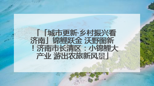 「城市更新·乡村振兴看济南」锦鲤跃金 沃野图新！济南市长清区：小锦鲤大产业 游出农旅新风景