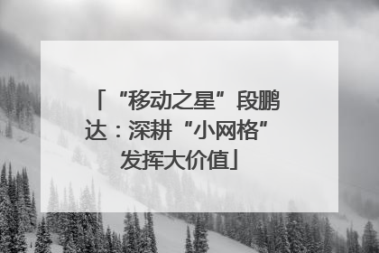 “移动之星”段鹏达：深耕“小网格” 发挥大价值