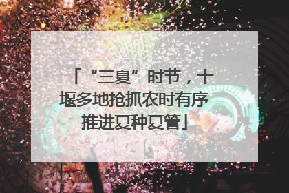 “三夏”时节，十堰多地抢抓农时有序推进夏种夏管