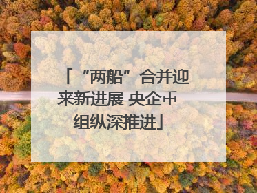 “两船”合并迎来新进展 央企重组纵深推进
