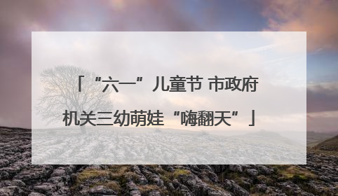 “六一”儿童节 市政府机关三幼萌娃“嗨翻天”