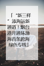 “新三样”添海运新通道！烟台港开通环渤海首条跨海绿色专线