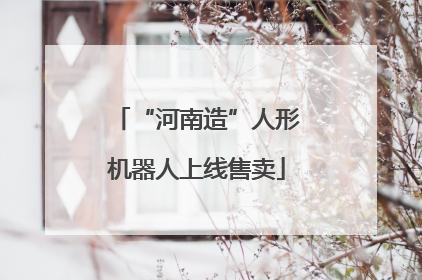 “河南造”人形机器人上线售卖