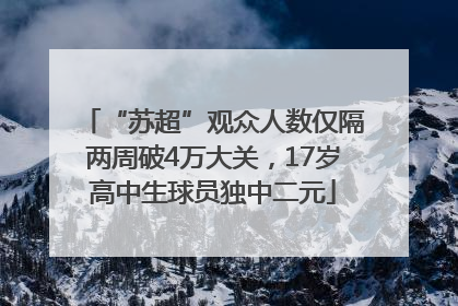 “苏超”观众人数仅隔两周破4万大关，17岁高中生球员独中二元