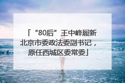 “80后”王中峰履新北京市委政法委副书记，原任西城区委常委
