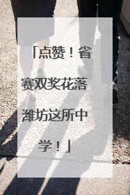 点赞！省赛双奖花落潍坊这所中学！