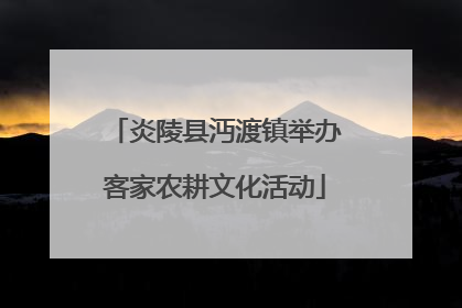 炎陵县沔渡镇举办客家农耕文化活动