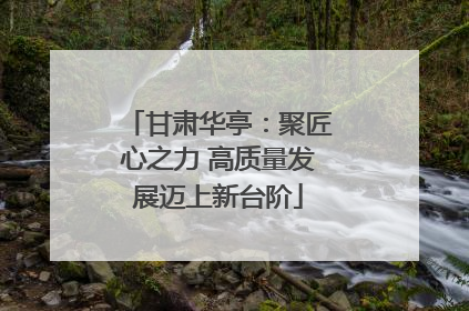 甘肃华亭：聚匠心之力 高质量发展迈上新台阶