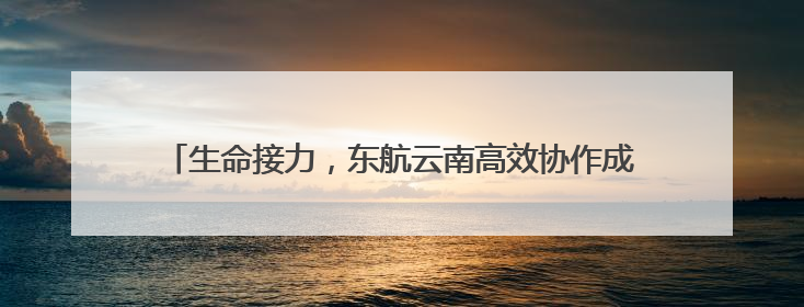 生命接力，东航云南高效协作成功保障4例人体捐献器官运输