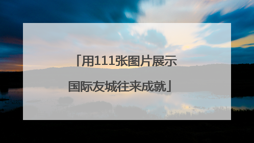 用111张图片展示国际友城往来成就
