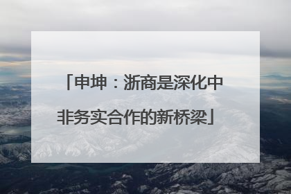 申坤：浙商是深化中非务实合作的新桥梁