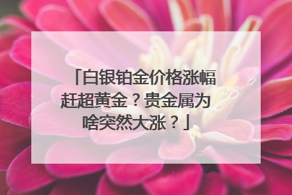 白银铂金价格涨幅赶超黄金？贵金属为啥突然大涨？