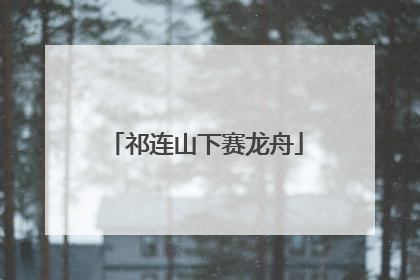 祁连山下赛龙舟