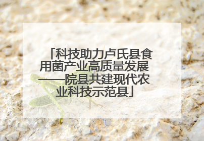 科技助力卢氏县食用菌产业高质量发展——院县共建现代农业科技示范县