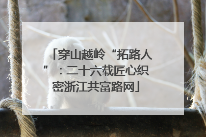 穿山越岭“拓路人”：二十六载匠心织密浙江共富路网
