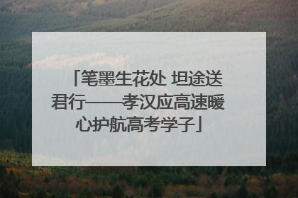 笔墨生花处 坦途送君行——孝汉应高速暖心护航高考学子