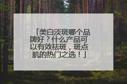 美白淡斑哪个品牌好？什么产品可以有效祛斑，斑点肌的热门之选！