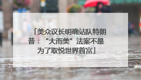 美众议长明确站队特朗普：“大而美”法案不是为了取悦世界首富