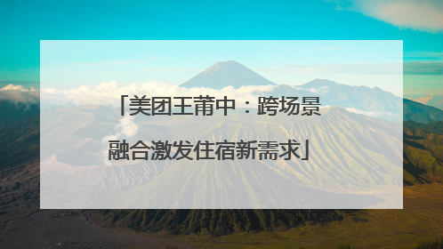美团王莆中：跨场景融合激发住宿新需求
