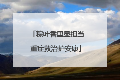 粽叶香里显担当 重症救治护安康