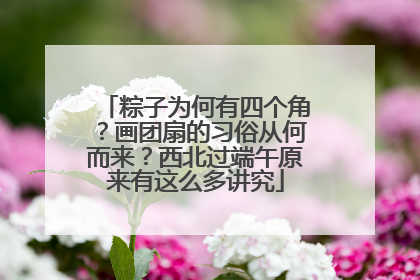 粽子为何有四个角？画团扇的习俗从何而来？西北过端午原来有这么多讲究