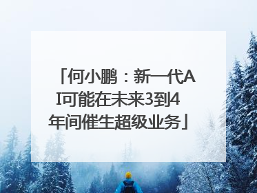 何小鹏：新一代AI可能在未来3到4年间催生超级业务