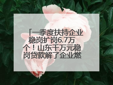一季度扶持企业稳岗扩岗6.7万个！山东千万元稳岗贷款解了企业燃眉之急