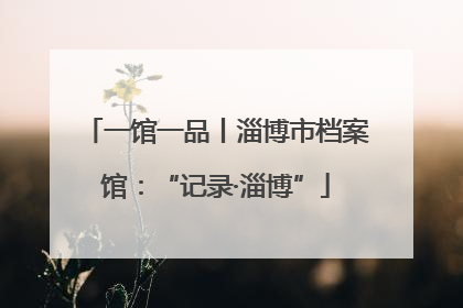 一馆一品丨淄博市档案馆：“记录·淄博”