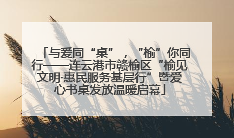 与爱同“桌”，“榆”你同行——连云港市赣榆区“榆见文明·惠民服务基层行”暨爱心书桌发放温暖启幕