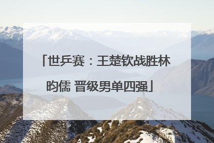 世乒赛：王楚钦战胜林昀儒 晋级男单四强