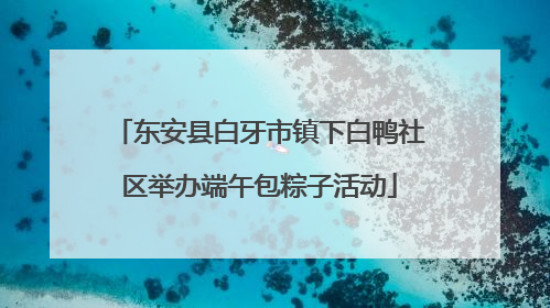 东安县白牙市镇下白鸭社区举办端午包粽子活动