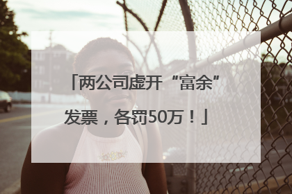 两公司虚开“富余”发票，各罚50万！