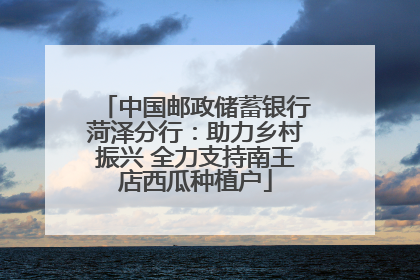 中国邮政储蓄银行菏泽分行：助力乡村振兴 全力支持南王店西瓜种植户