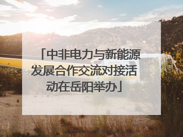 中非电力与新能源发展合作交流对接活动在岳阳举办