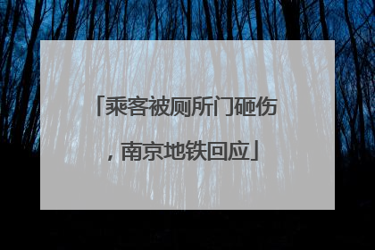 乘客被厕所门砸伤，南京地铁回应