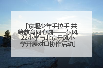 京堰少年手拉手 共绘教育同心圆——东风22小学与北京景风小学开展对口协作活动