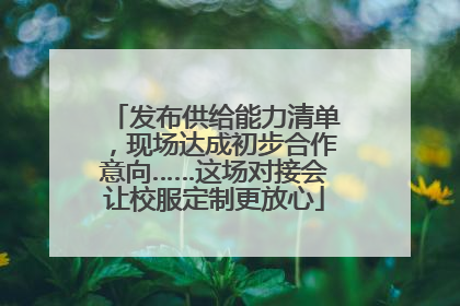 发布供给能力清单，现场达成初步合作意向……这场对接会让校服定制更放心