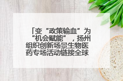 变“政策输血”为“机会赋能”，扬州组织创新场景生物医药专场活动链接全球“隐形冠军”
