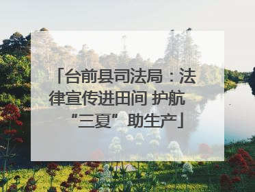 台前县司法局：法律宣传进田间 护航“三夏”助生产