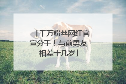 千万粉丝网红官宣分手！与前男友相差十几岁