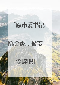 原市委书记陈金虎，被责令辞职