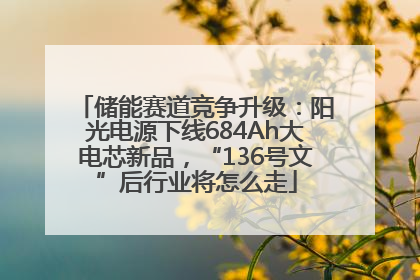 储能赛道竞争升级：阳光电源下线684Ah大电芯新品，“136号文”后行业将怎么走
