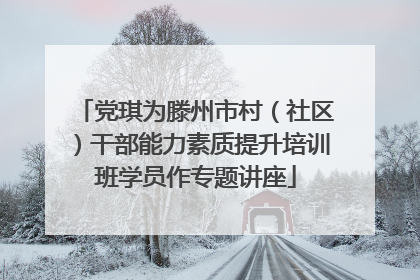 党琪为滕州市村（社区）干部能力素质提升培训班学员作专题讲座
