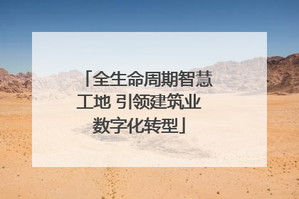 全生命周期智慧工地 引领建筑业数字化转型