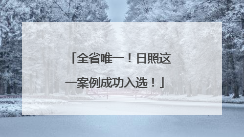 全省唯一！日照这一案例成功入选！