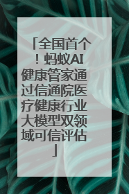 全国首个！蚂蚁AI健康管家通过信通院医疗健康行业大模型双领域可信评估