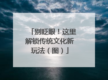 别眨眼！这里解锁传统文化新玩法（图）