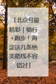 北京号最精彩｜骑行+跑步！海淀这几条绝美路线不容错过